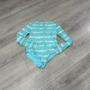 Eddie Bauer Kids Aqua and White Swimsuit 14/16
